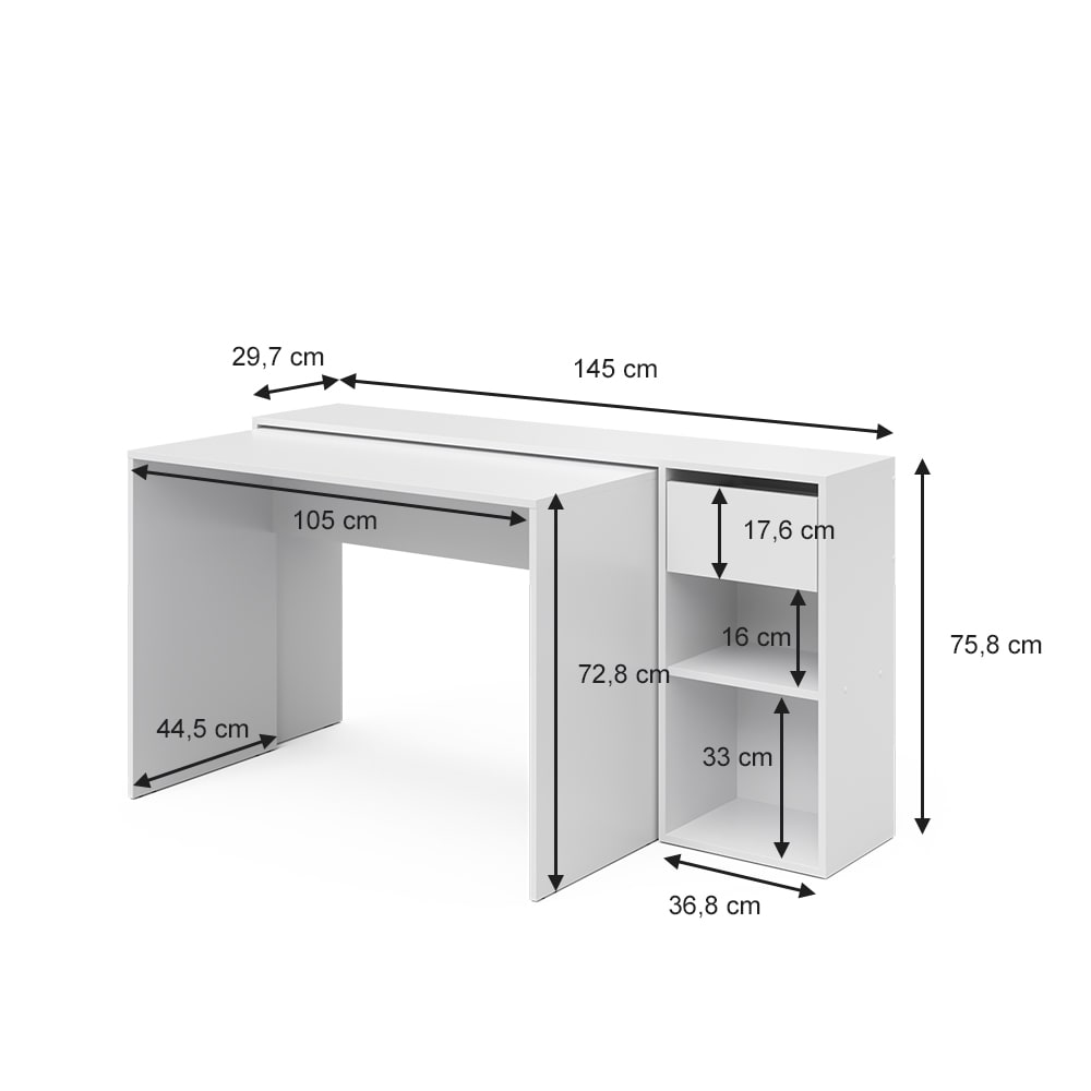 Bureau , blanc 145 x 75.8cm