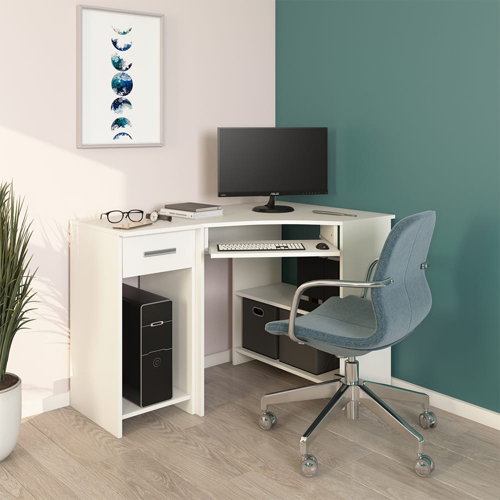 Bureau dangle , Blanc 83 x 77cm