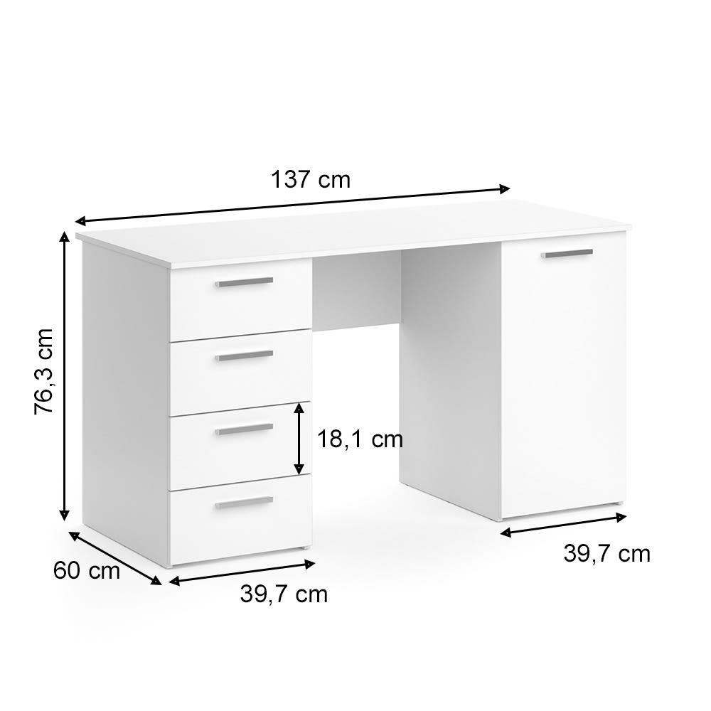 Bureau , blanc 137 x 76.3cm