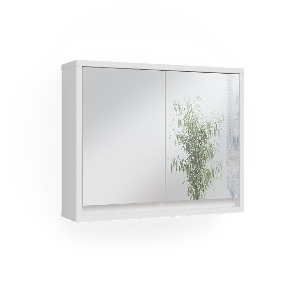 Vicco Badspiegelschrank, Weiß 55 x 45cm style modern Weiß Spanplatte