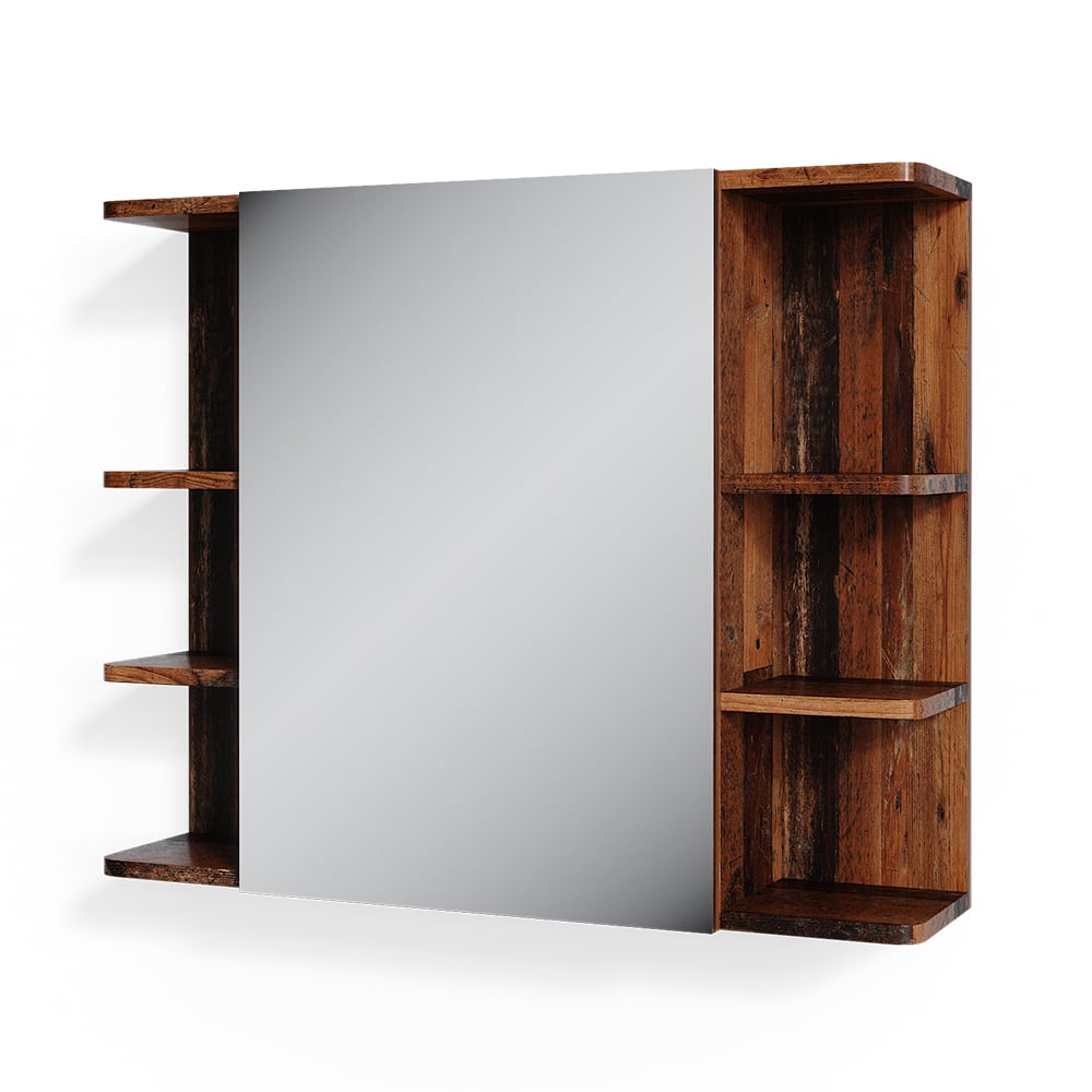 Vicco Badspiegelschrank, Antikholz 79.6 x 64cm style modern Braun Spanplatte