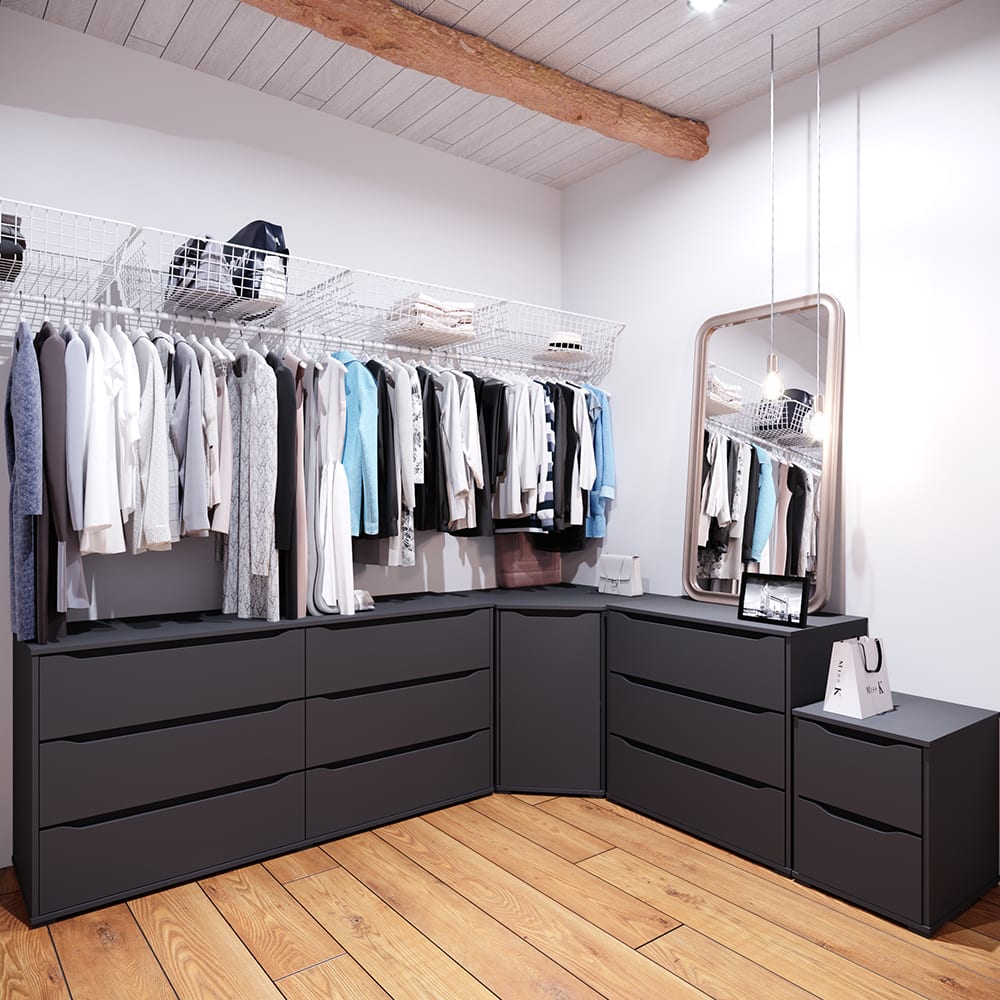 Commode avec tiroirs avec 3 tiroirs, Anthracite 80 x 77.6cm