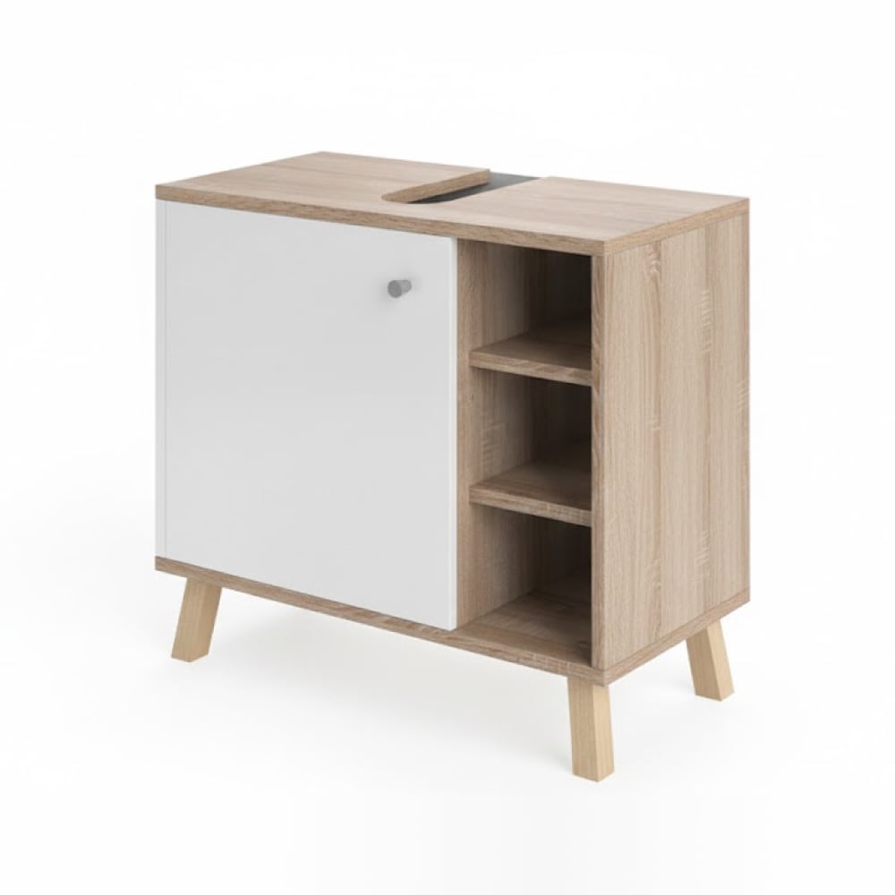 Meuble sous vasque simple , Blanc 60 x 54cm