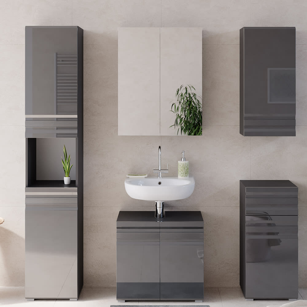 Badschrank, Anthrazit 36.4 x 190.5cm - Maisons Du Monde