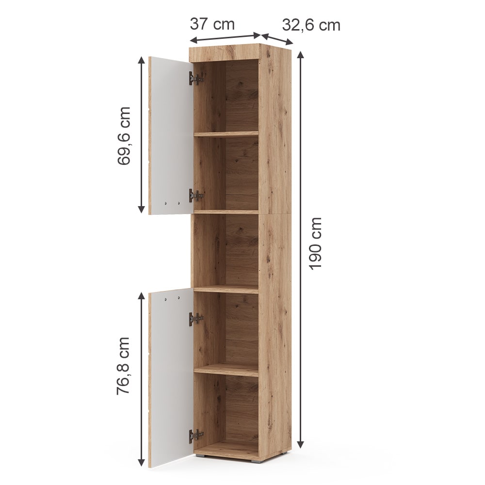 Badschrank, Eiche Wotan 37 x 190cm - Maisons Du Monde