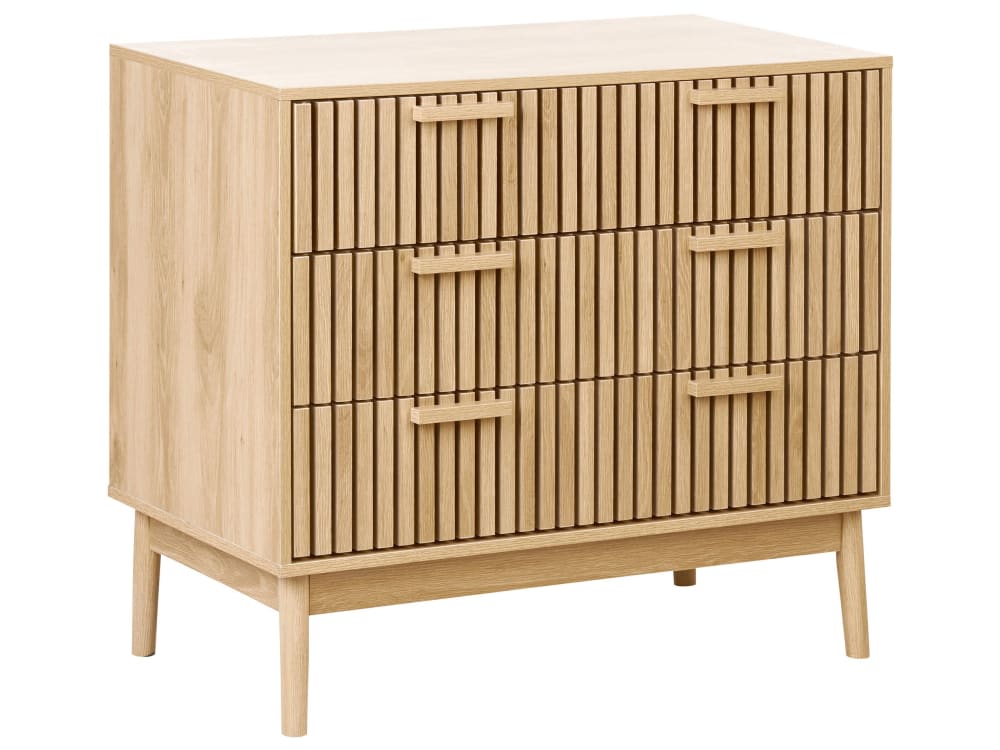 Kommode Mit 3 Schubladen Aus Holzwerkstoff 79Cm, Braun