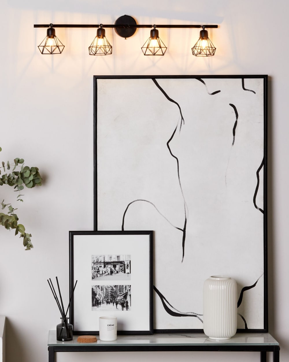 Spot à 4 lumières réglable métal noir — vue 3