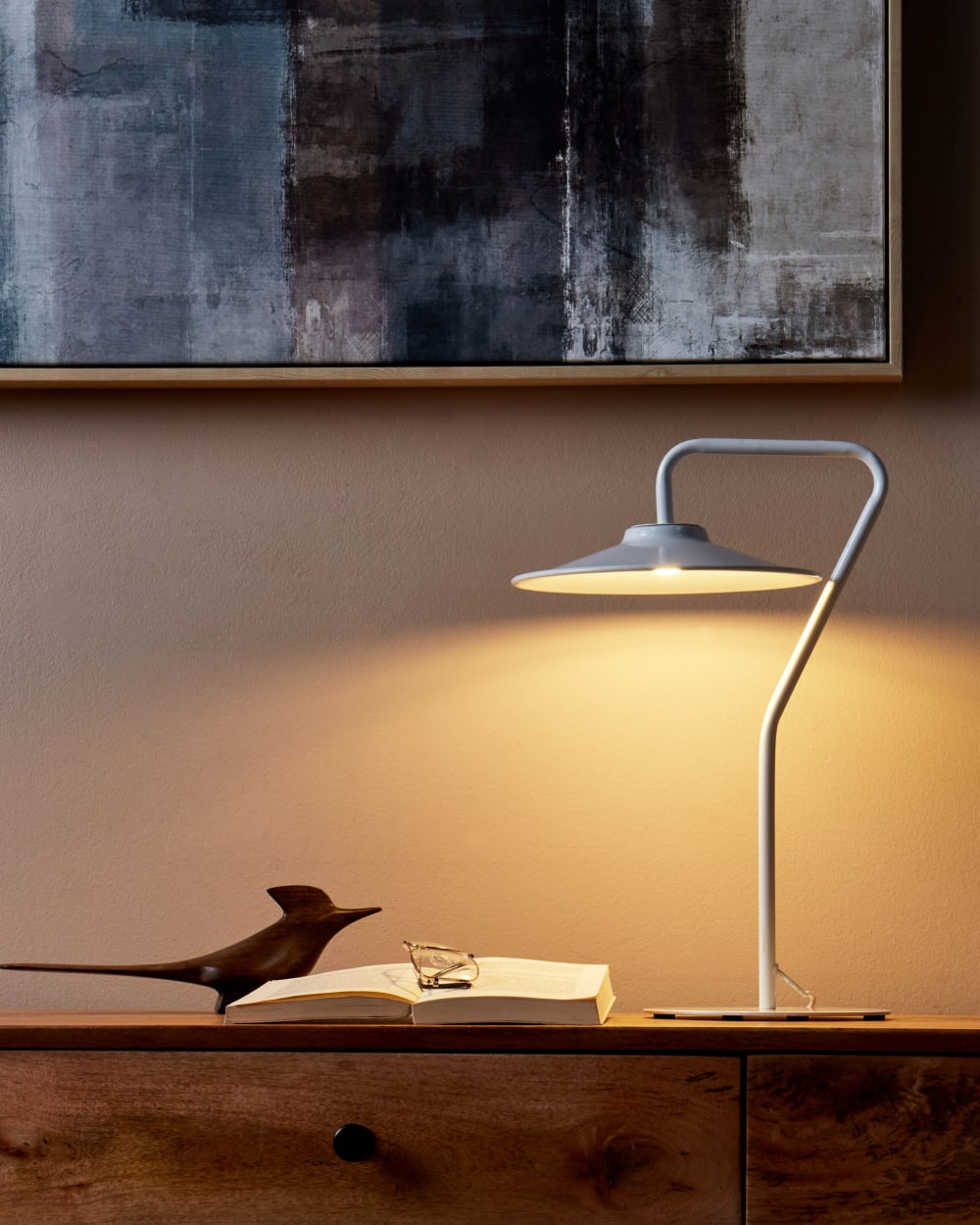 Lampe à poser métal blanc — vue 3