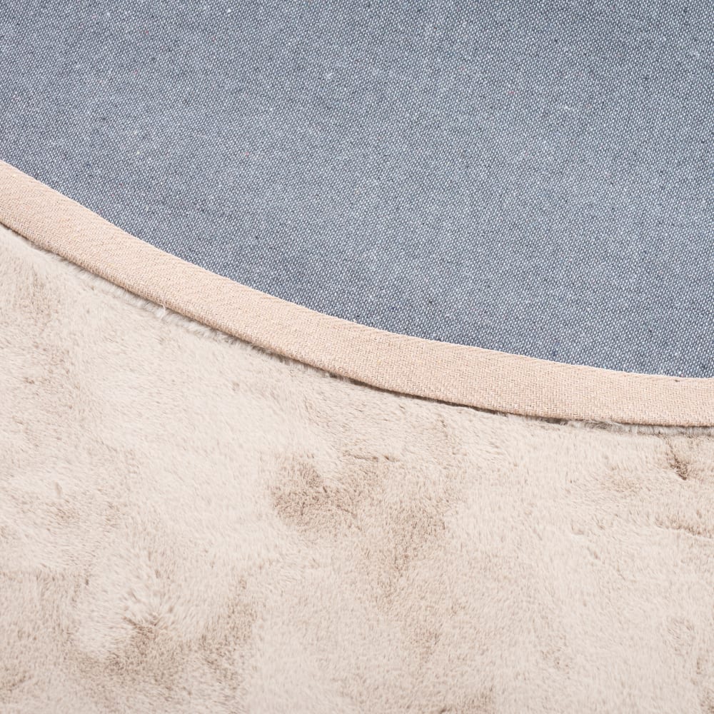 Tapis rond en fausse fourrure beige 80x80 cm — vue 4