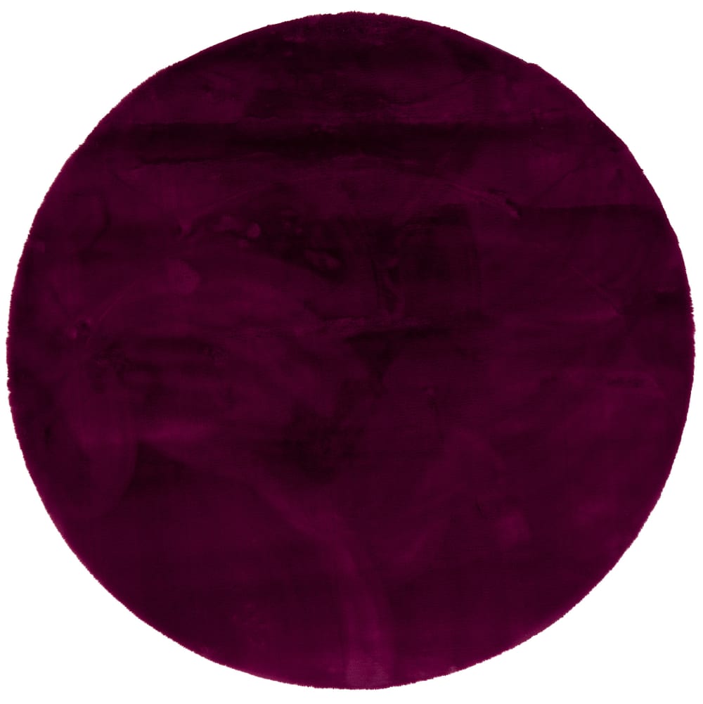 Tapis rond en fausse fourrure fuchsia 80x80 cm