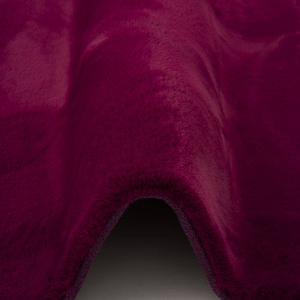 Tapis rond en fausse fourrure fuchsia 80x80 cm — vue 4