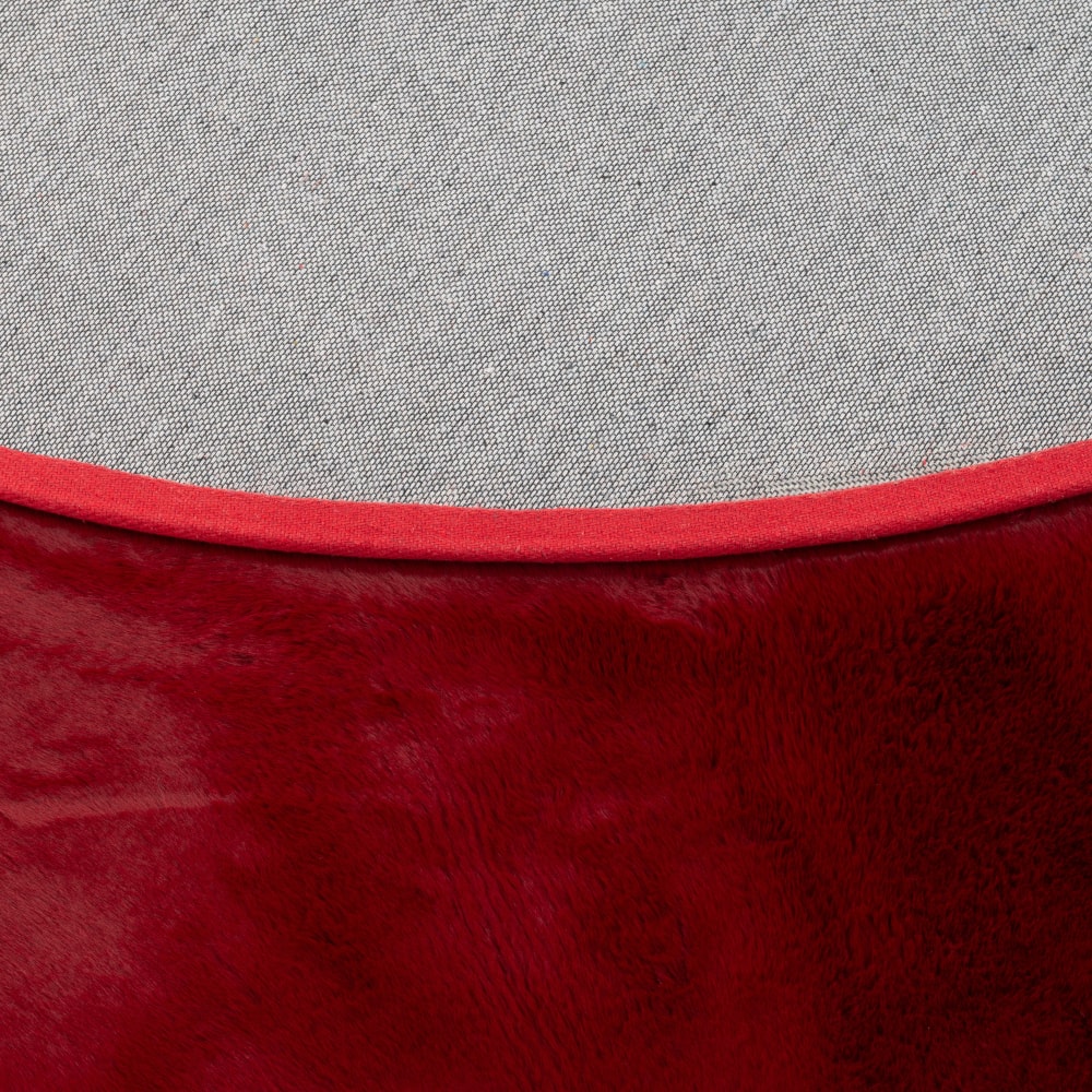 Tapis rond en fausse fourrure rouge 80x80 cm — vue 4