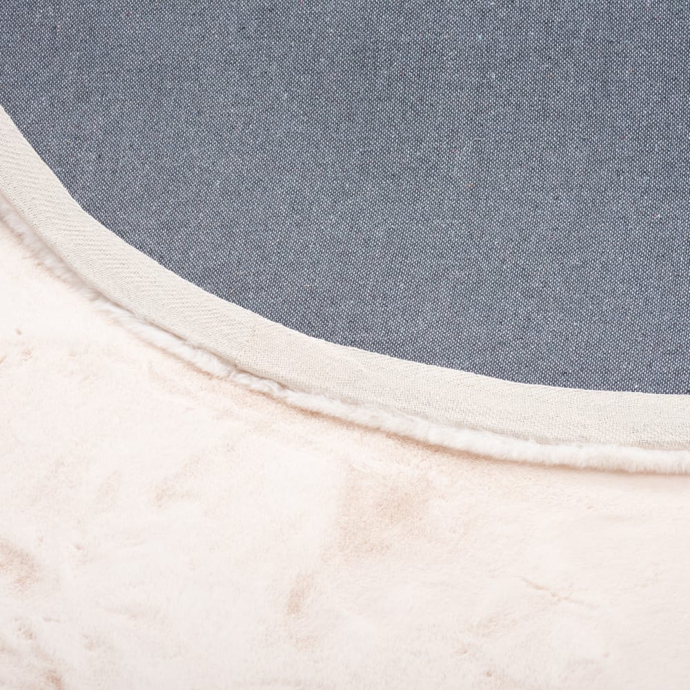 Tapis rond en fausse fourrure crème 160x160 cm — vue 4