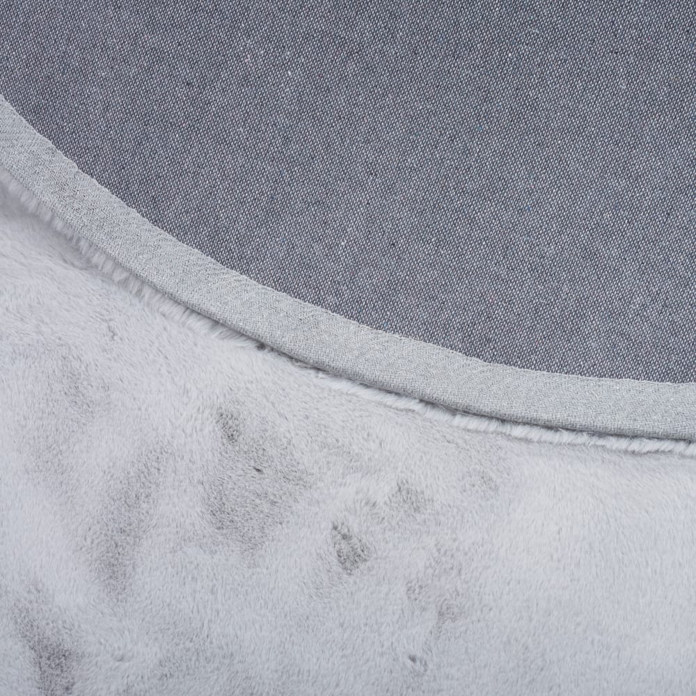 Tapis rond en fausse fourrure gris clair 80x80 cm — vue 4