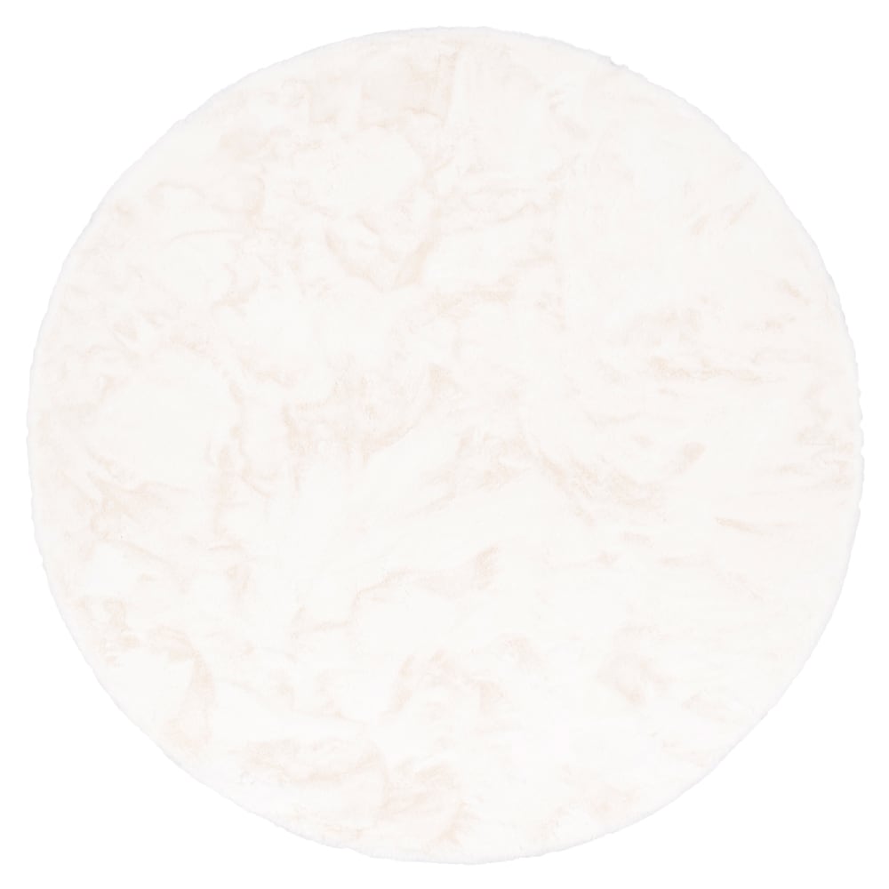 Tapis rond en fausse fourrure blanc 80x80 cm