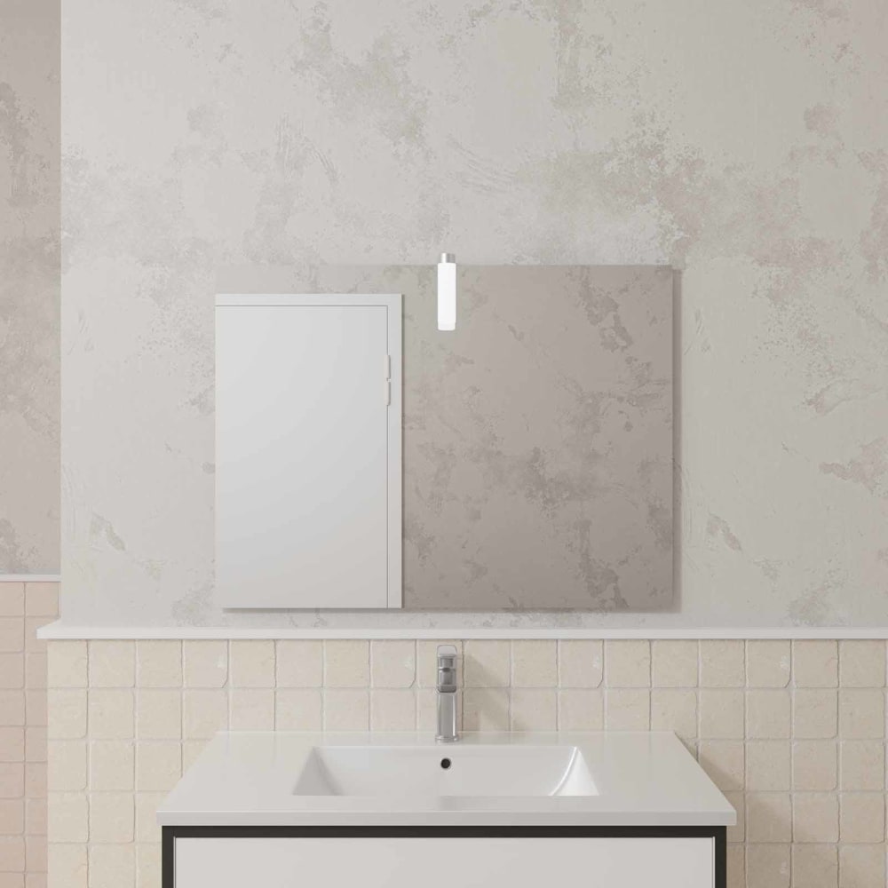 Miroir salle de bains en aluminium transparent 2x80x60cm - Maisons du Monde