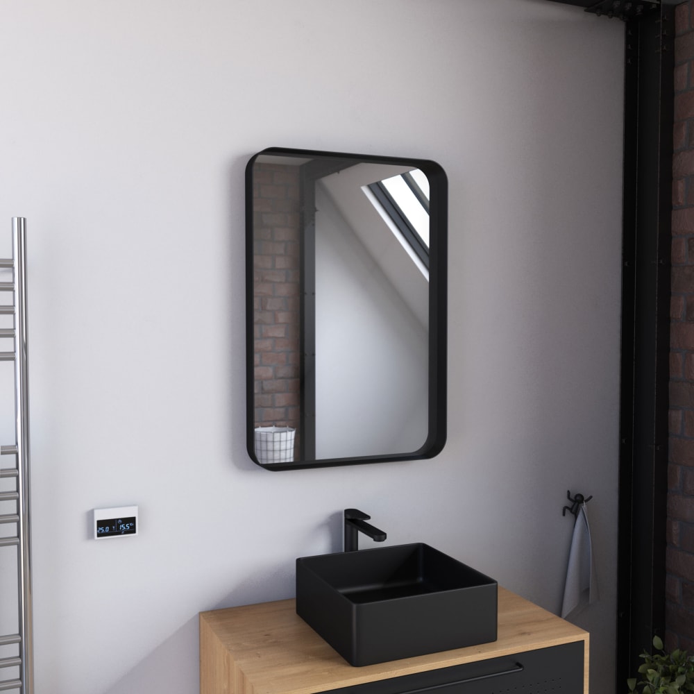 Miroir salle de bains en aluminium transparent 4x80x45cm — vue 3