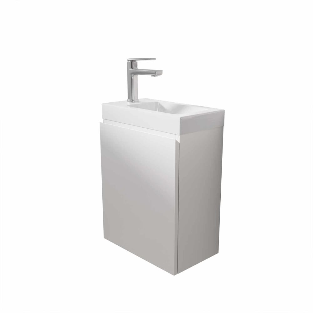 Meuble de salle de bains effet bois blanc 22x40x56cm — Beyit