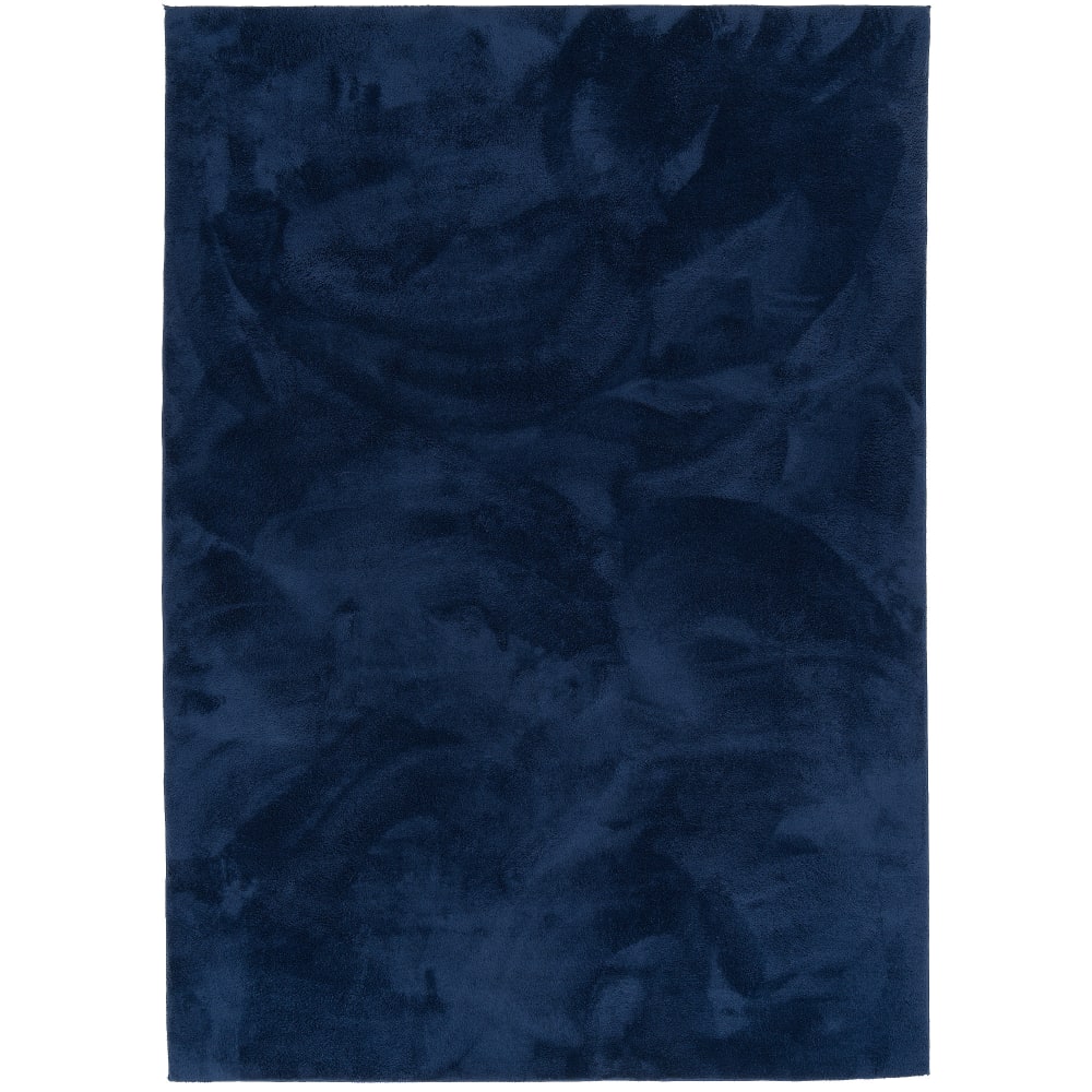 Tapis en fausse fourrure uni bleu foncé 200x290 cm
