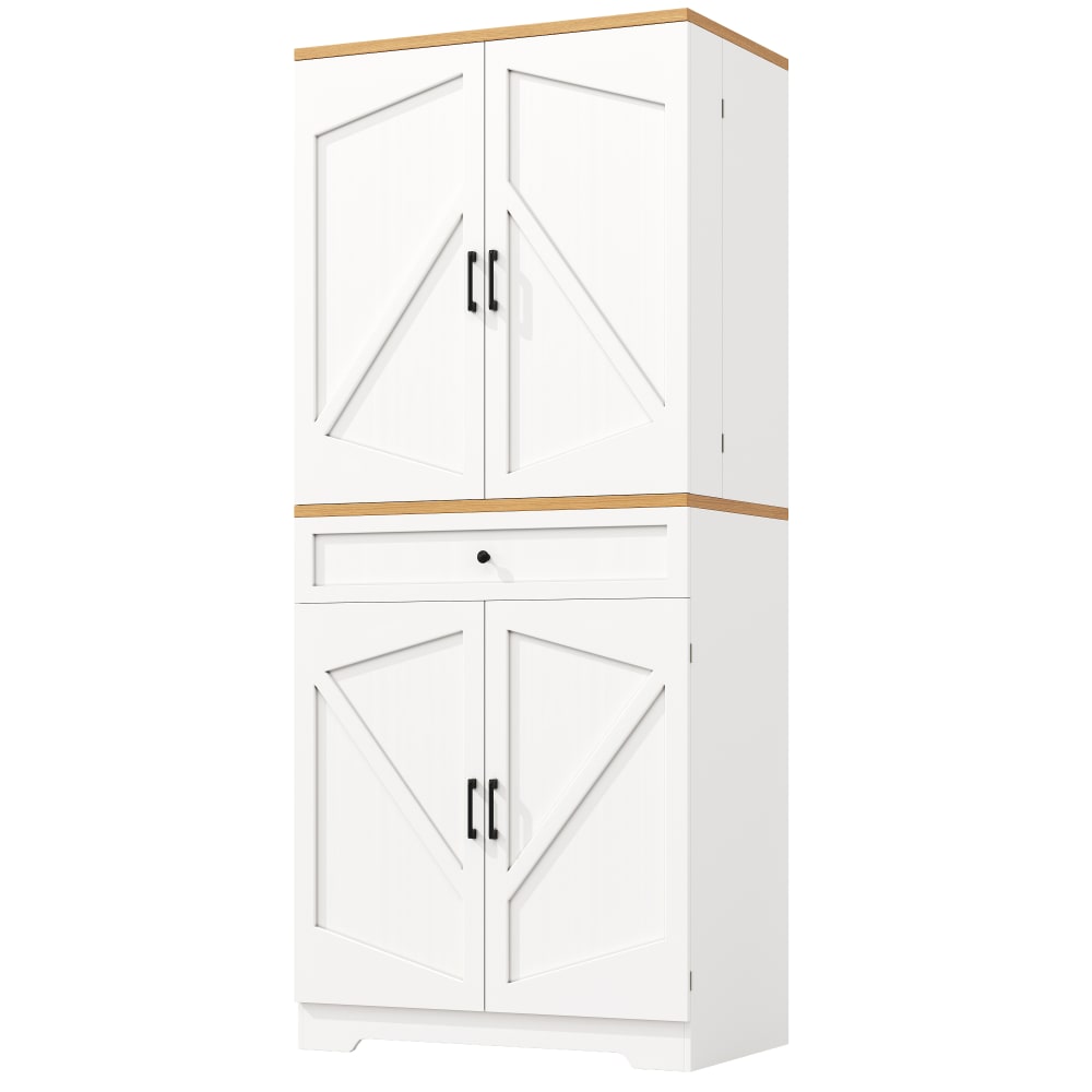 Flieks Hochschrank mit Türfächern und Schubladen weiß style modern - Spanplatte