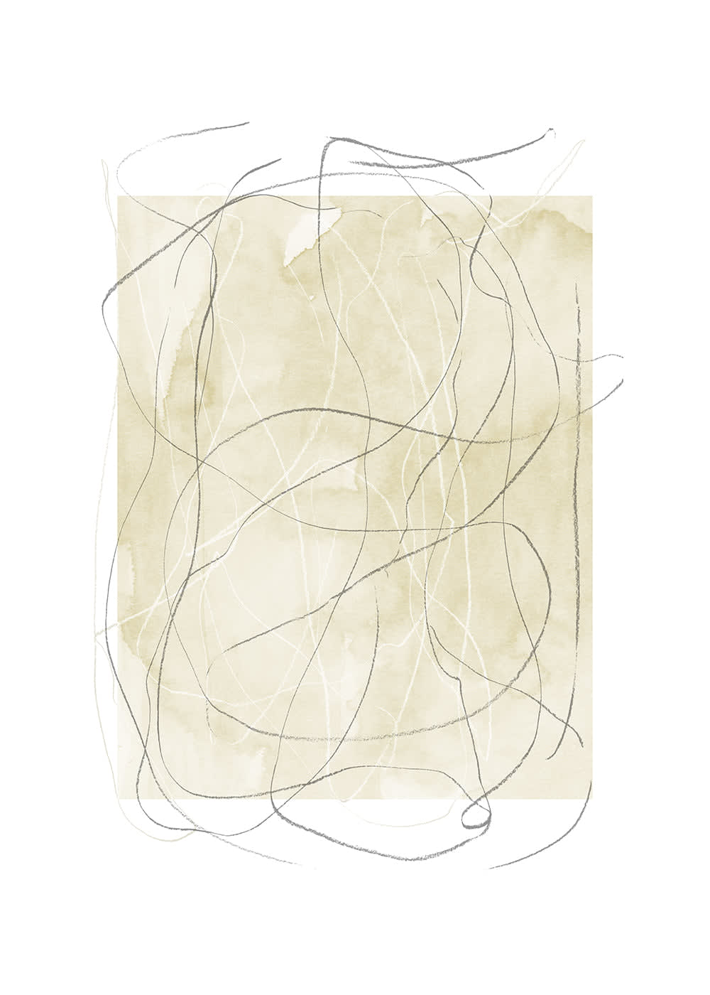Hannun Dekorativer Kunstdruck, 50 x 70 cm style modern Beige Papier
