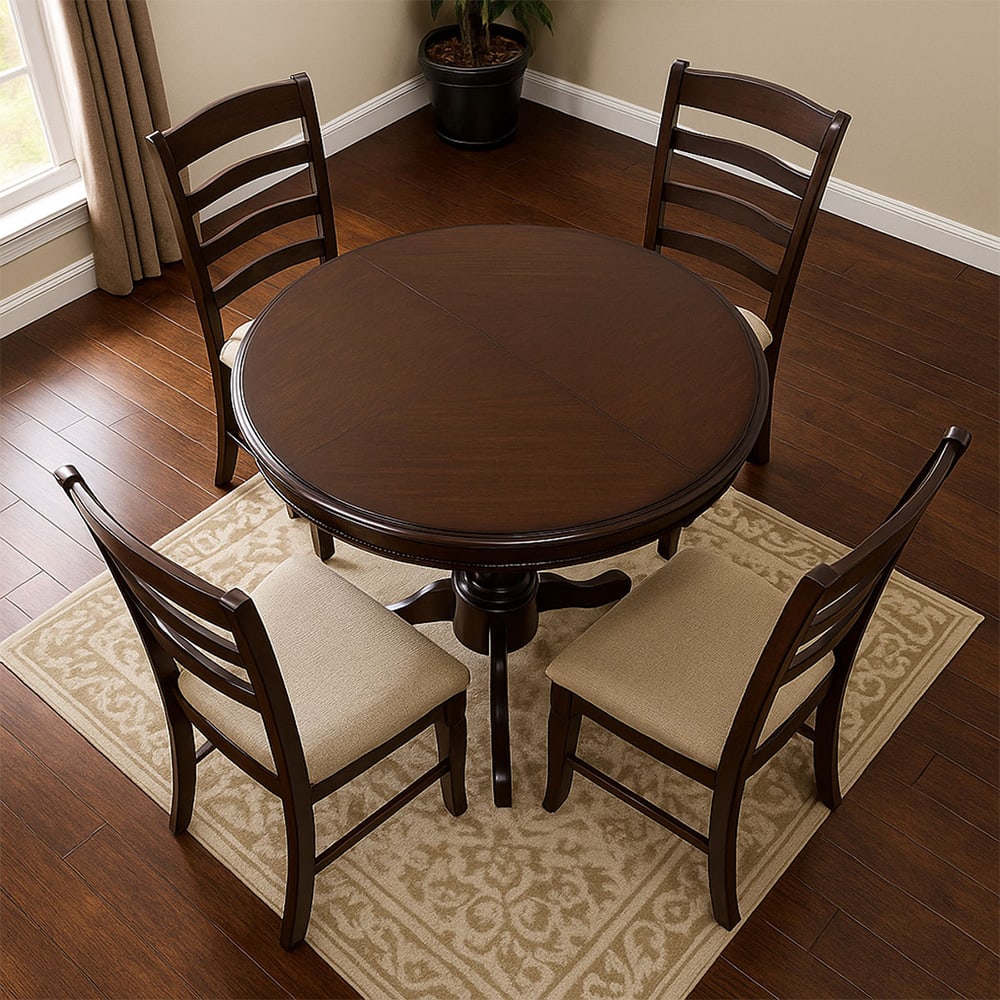 Esstisch ausziehbar aus MDF, 90-125x90x75cm, nussbaum dunkel -