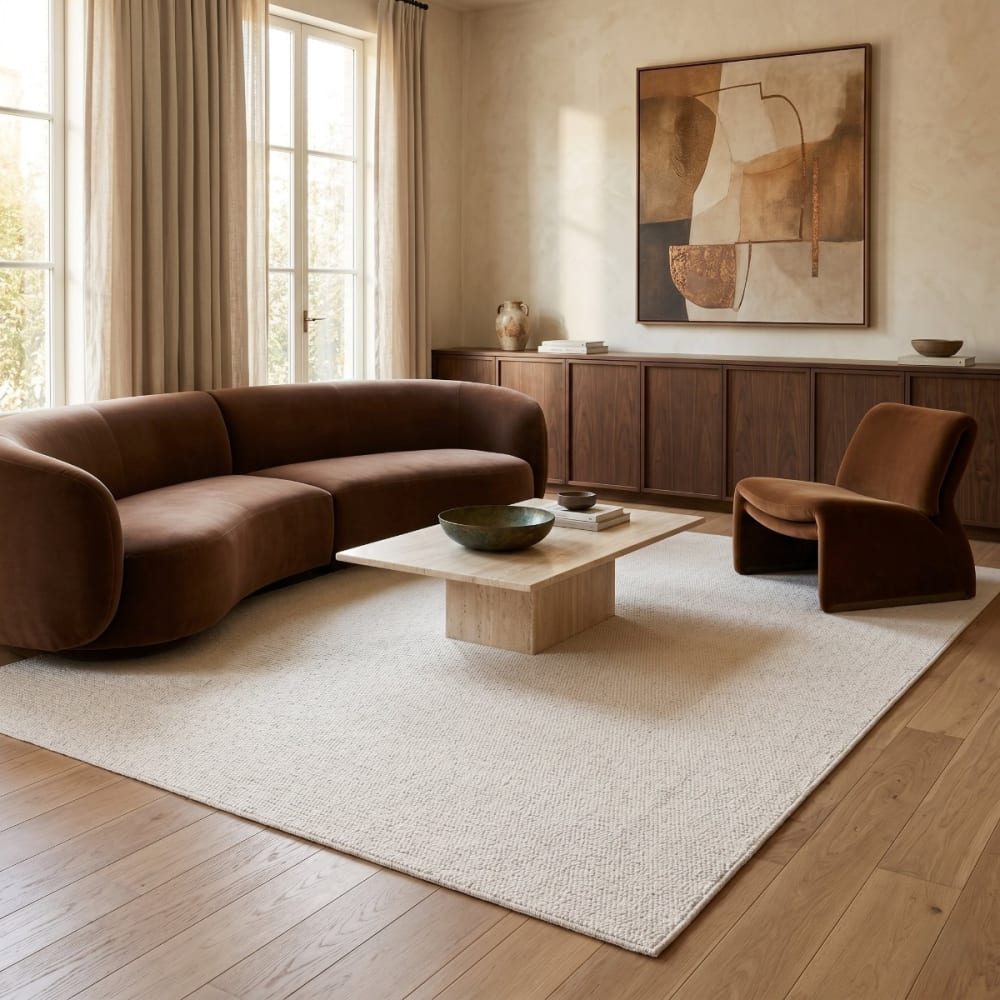 Tapis lavable effet bouclé tufté crème 120x170 — vue 3