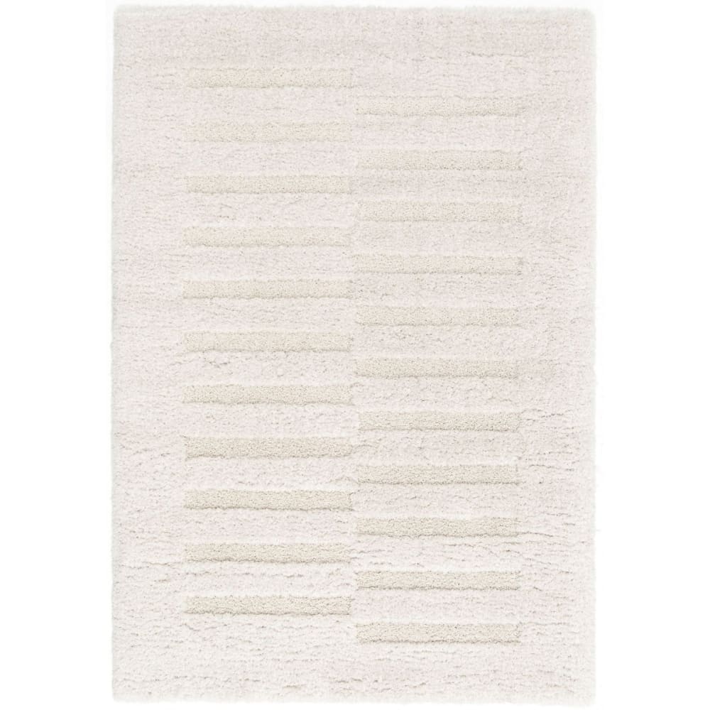 Tapis shaggy doux à relief graphique crème 160x230