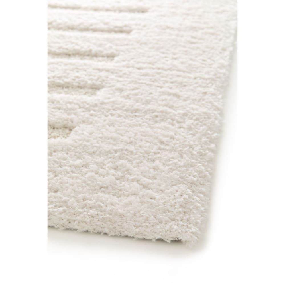 Tapis shaggy doux à relief graphique crème 160x230 — vue 4