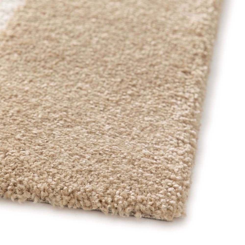 Tapis à reliefs doux à relief géométrique beige 120x170 — vue 4