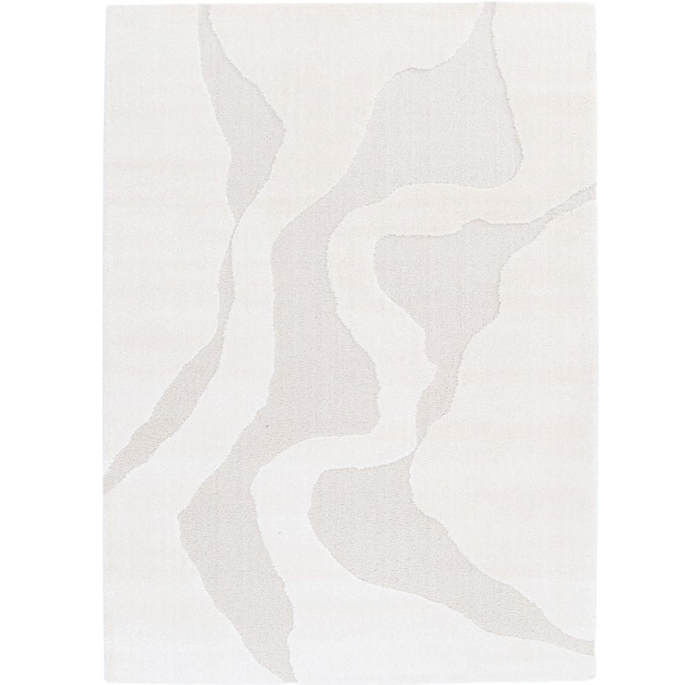Tapis à reliefs doux à relief géométrique blanc 160x230