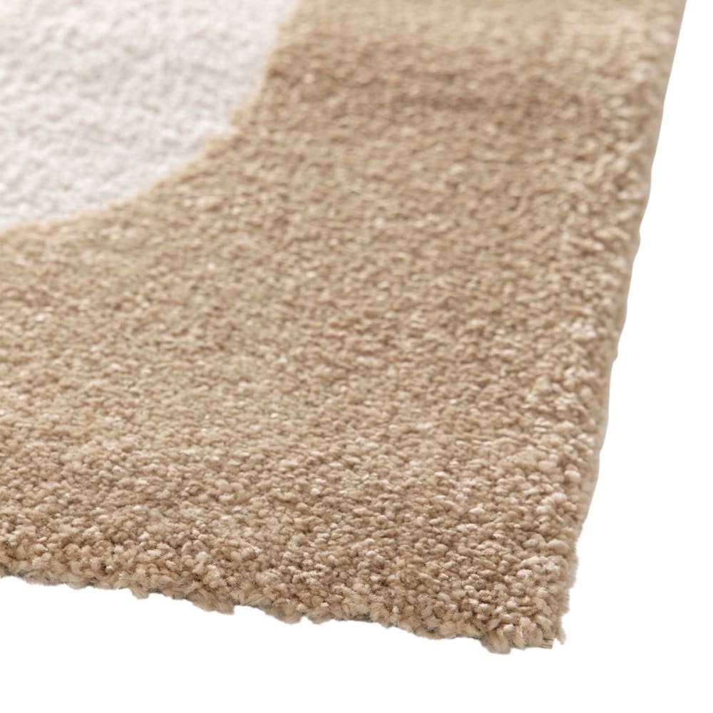 Tapis doux à relief moderne graphique beige 160x230 — vue 4