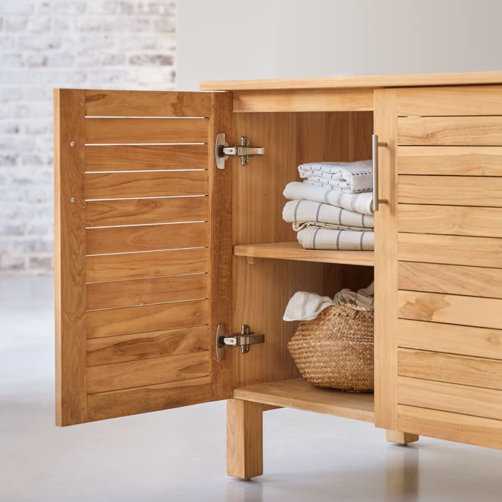 Aufbewahrungsmöbel aus massivem Teakholz, 85 cm - Maisons Du