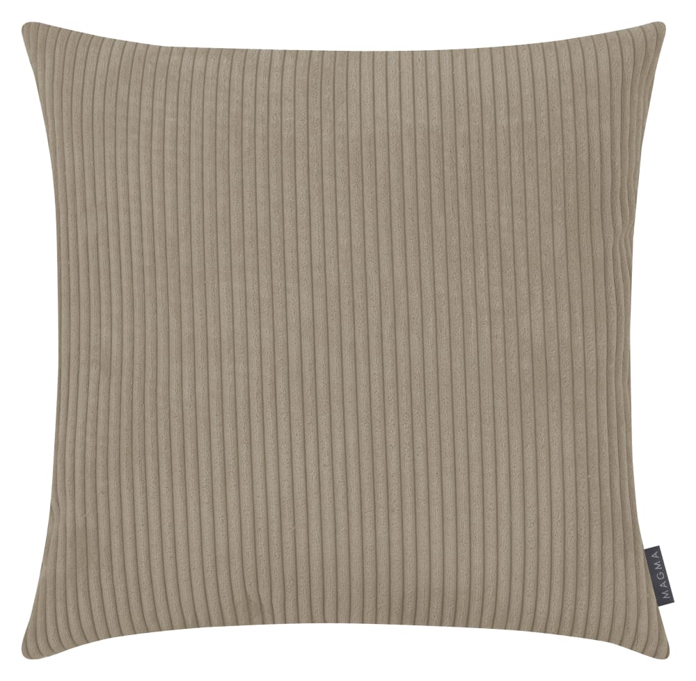 Housse de coussin gros velours cotelé taupe 60x60 cm