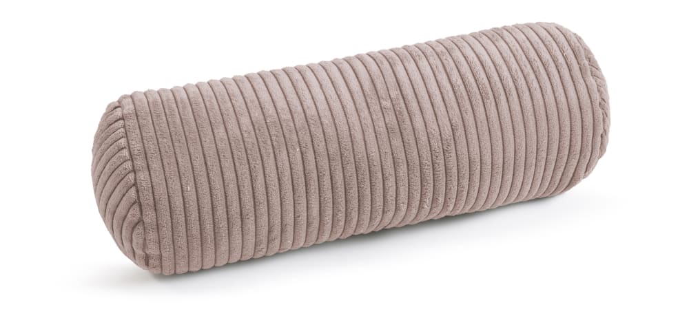 Coussin cale-dos cale-tête velours cotelé rose 40x15cm