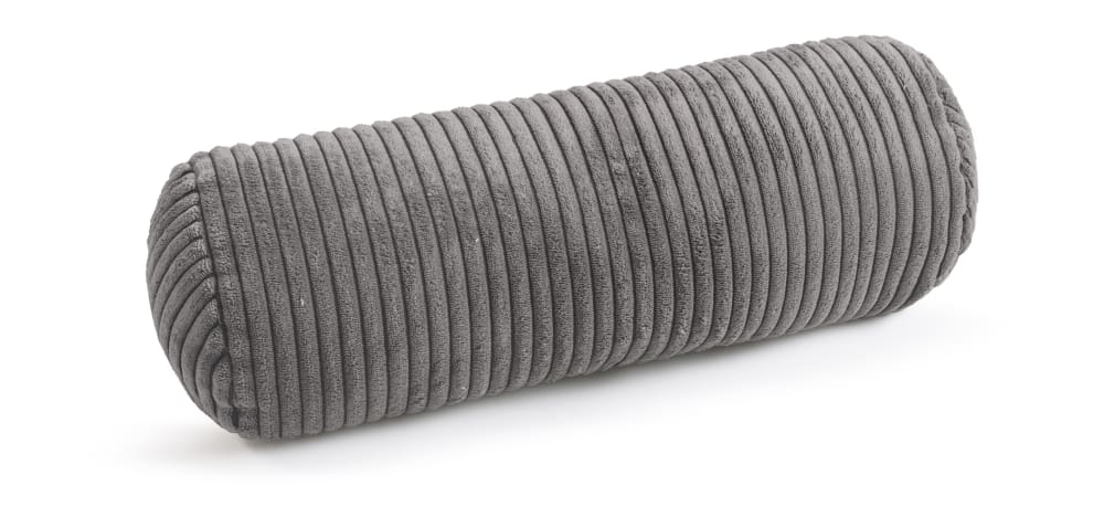 Coussin cale-dos cale-tête velours cotelé anthracite 40x15cm