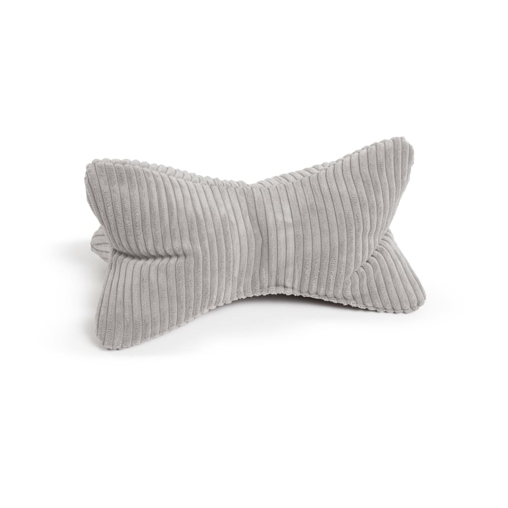Coussin de lecture cale-tête velours cotelé gris 42x22cm