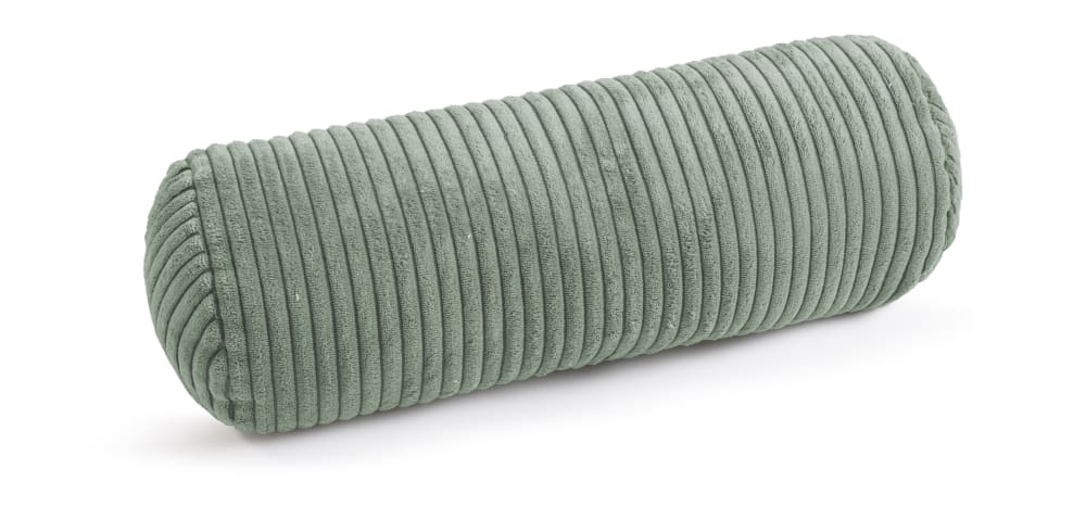 Coussin cale-dos cale-tête velours cotelé vert sauge 40x15cm