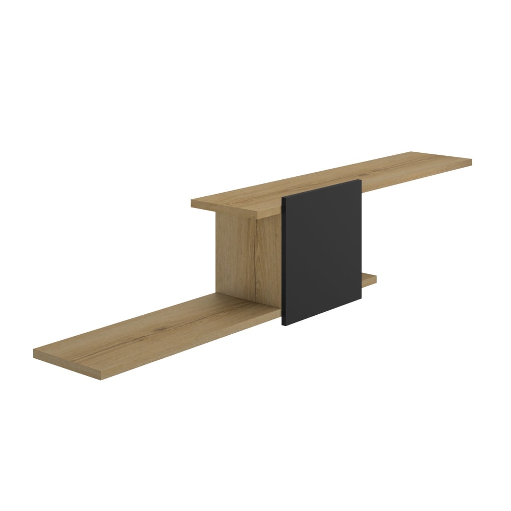 Etagere murale noir mat effet bois