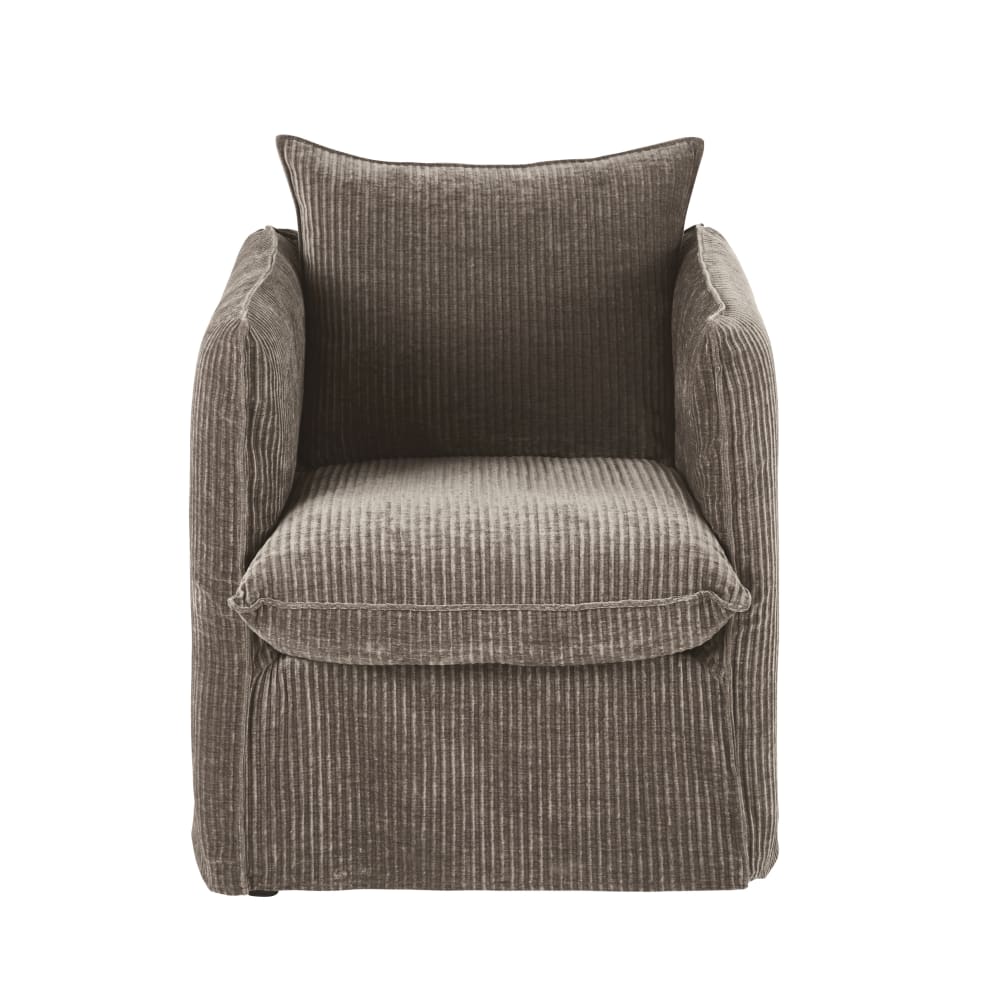 fauteuil en velours côtelé