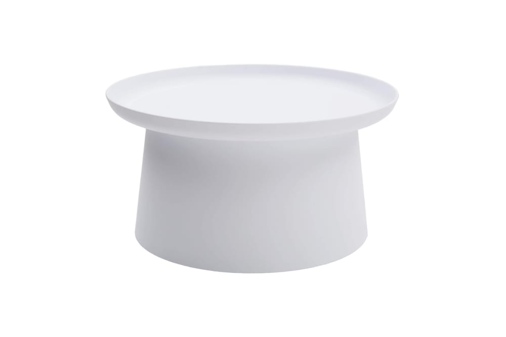 Table basse ronde en polypropylène, Blanc, 70x36 cm