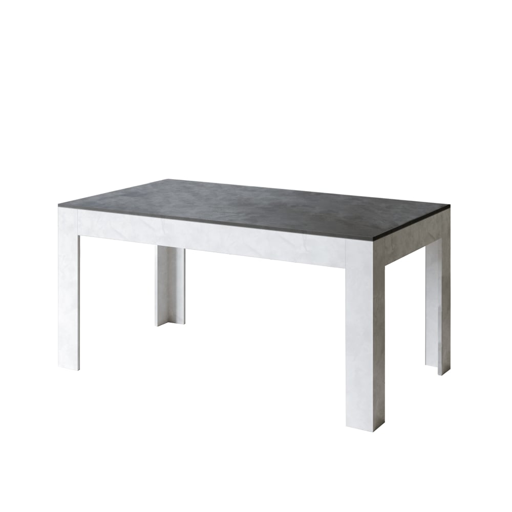 Ausziehtisch 90x160/220 cm in Holzoptik anthrazit und weiß