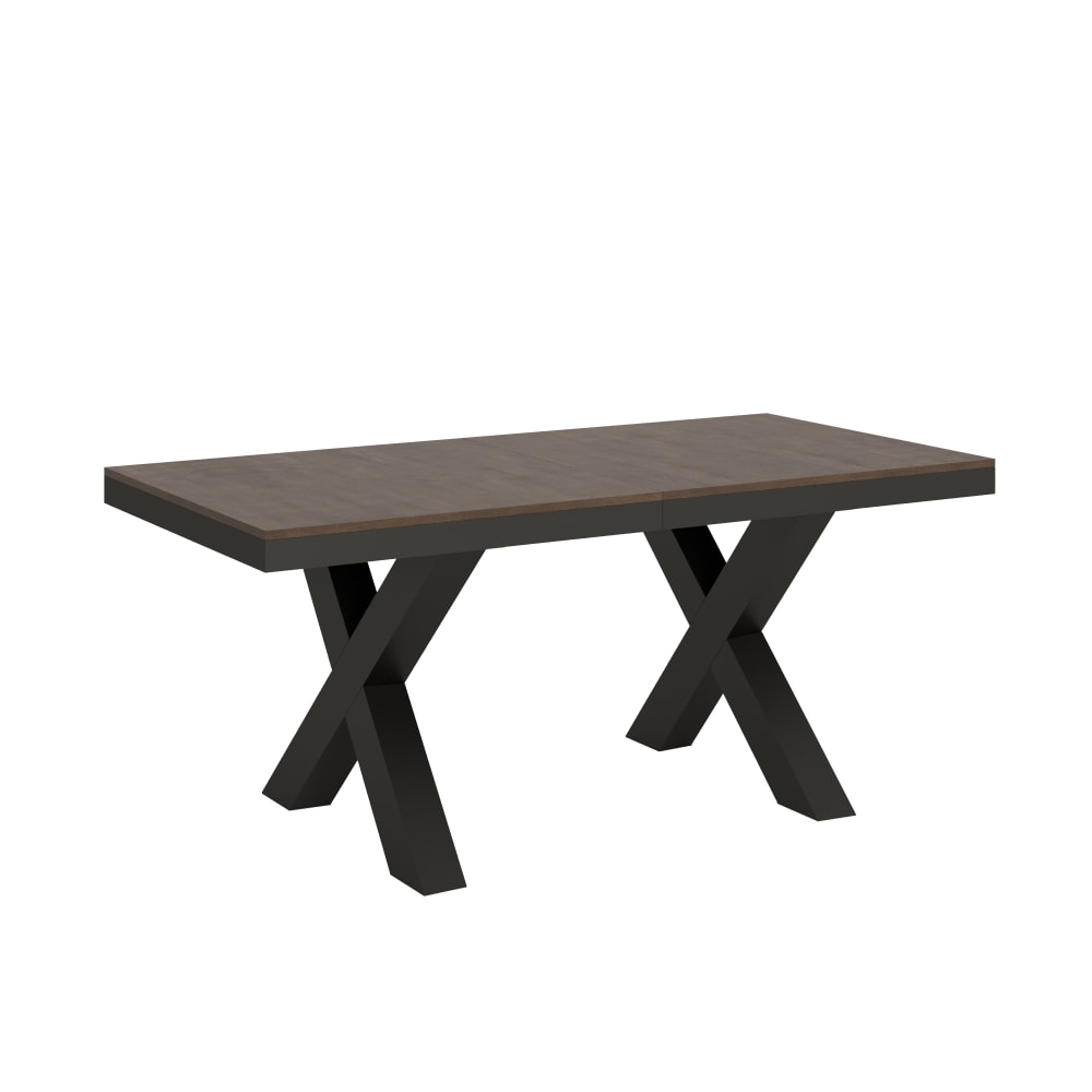 Table extensible effet bois noyer 90x180/284 cm