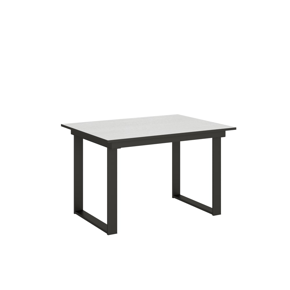 Itamoby Ausziehtisch 90x120/180 cm in Holzoptik Esche weiß, Eisen style modern - Spanplatte