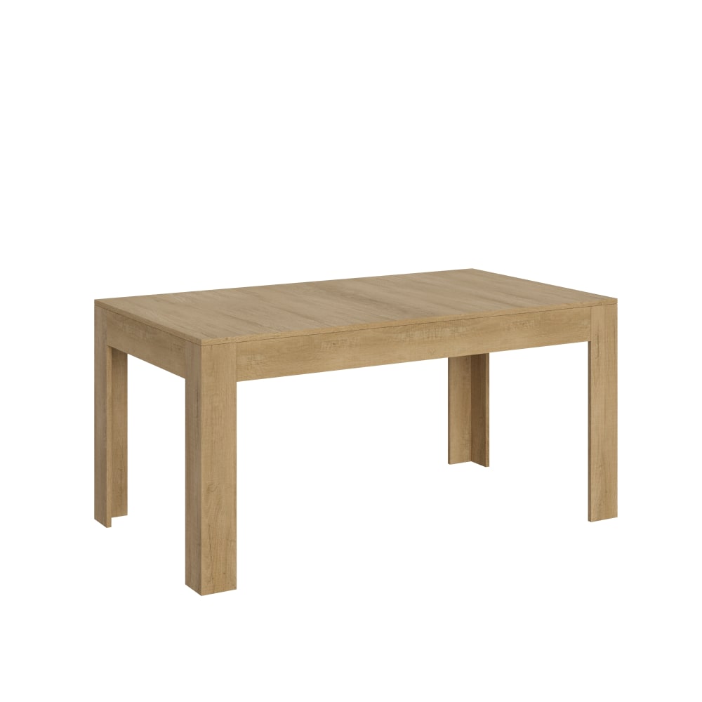 Table extensible effet bois chêne nature 90x160/220 cm