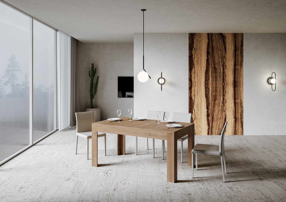 Ausziehtisch 90x160/220 cm in Holzoptik Eiche Natur - Maisons Du