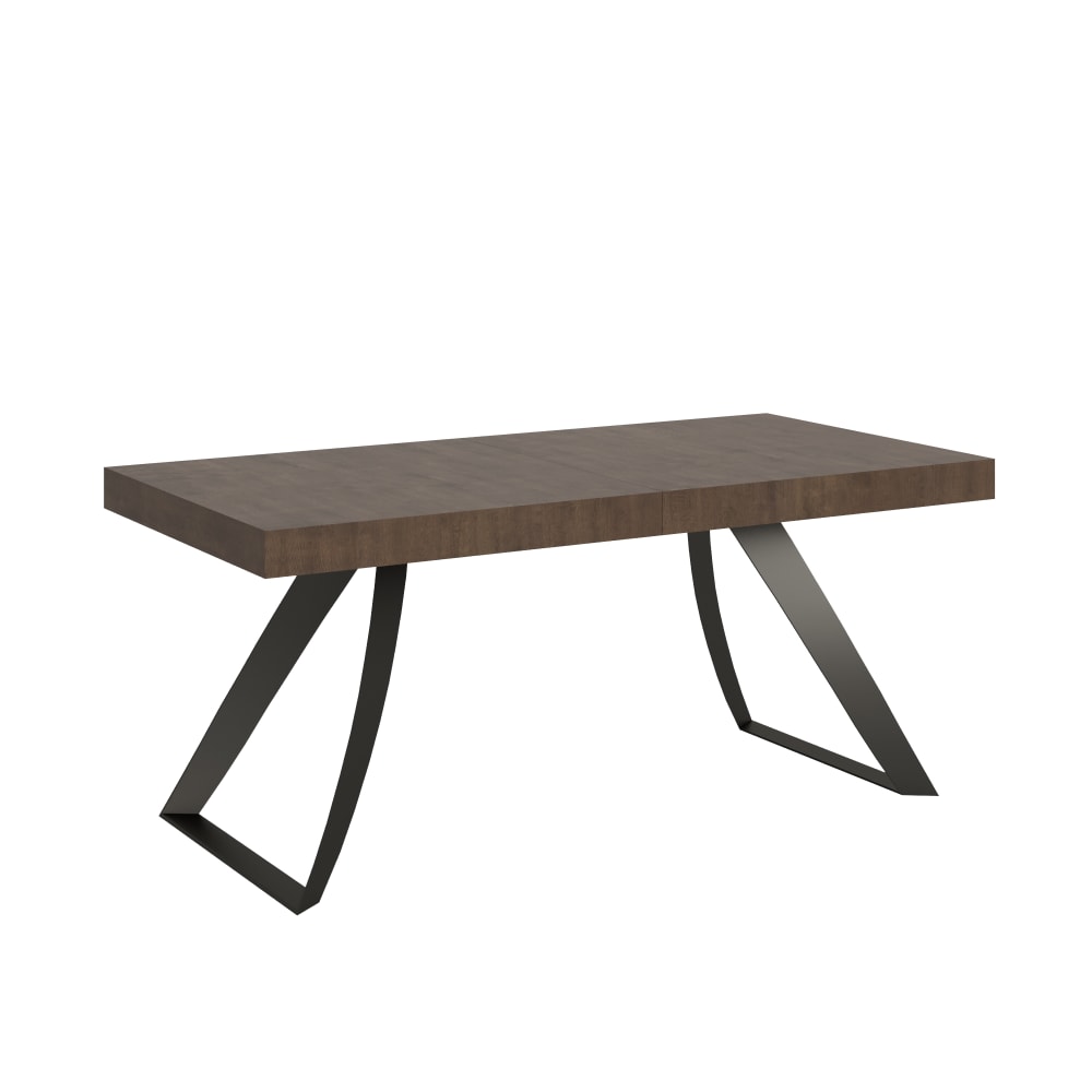Table extensible effet bois noyer 90x200/304 cm
