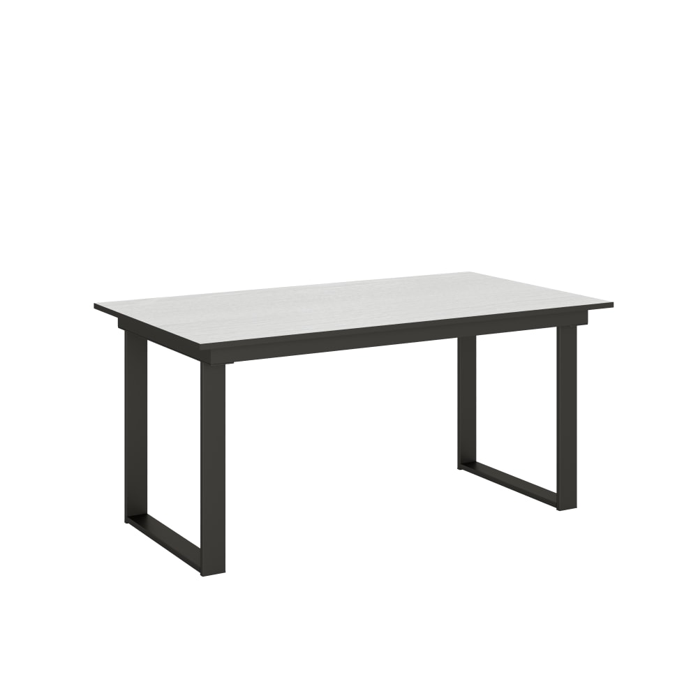 Itamoby Ausziehtisch 90x160/220 cm in Holzoptik Esche weiß, Eisen style modern - Spanplatte