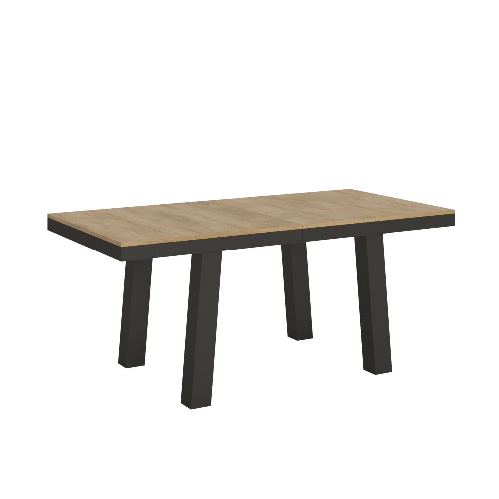 Itamoby Ausziehtisch 90x180/284 cm in Holzoptik Eiche Natur, Eisen style modern Braun Spanplatte