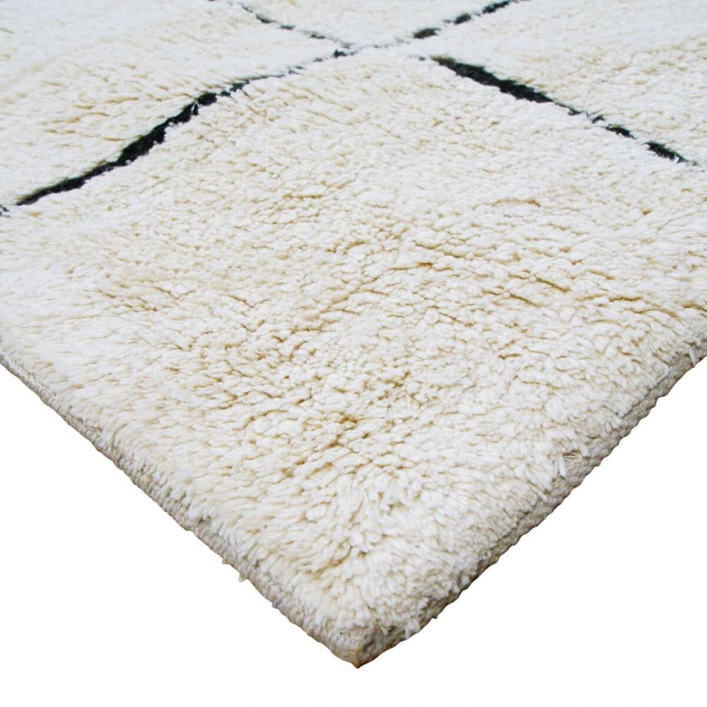 Tapis lavable berbère en coton blanc écru 60x90 — vue 4